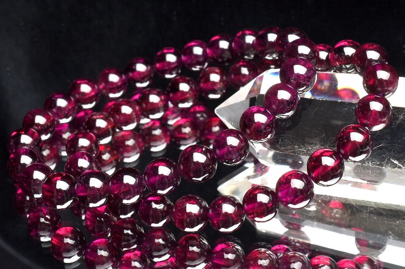 透過性あり◇インド産 ロードライトガーネット 7.5mm ブレスレット 1個