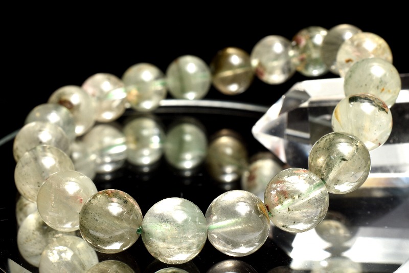 1点物】希少カラー◇庭園水晶 グリーンアンフィボールインガーデン