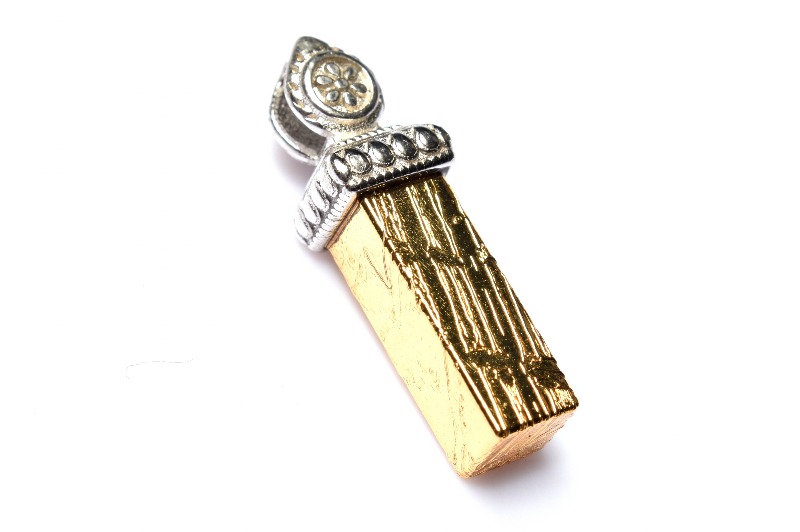 Silver925 アルタイ隕石(メテオライト) 14x5mm ゴールドコーティング