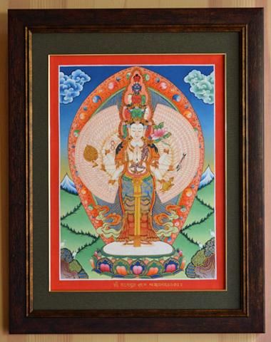 十一面千手観音（十一面千手観自在菩薩）[M]・タンカ（仏画）｜彩雲