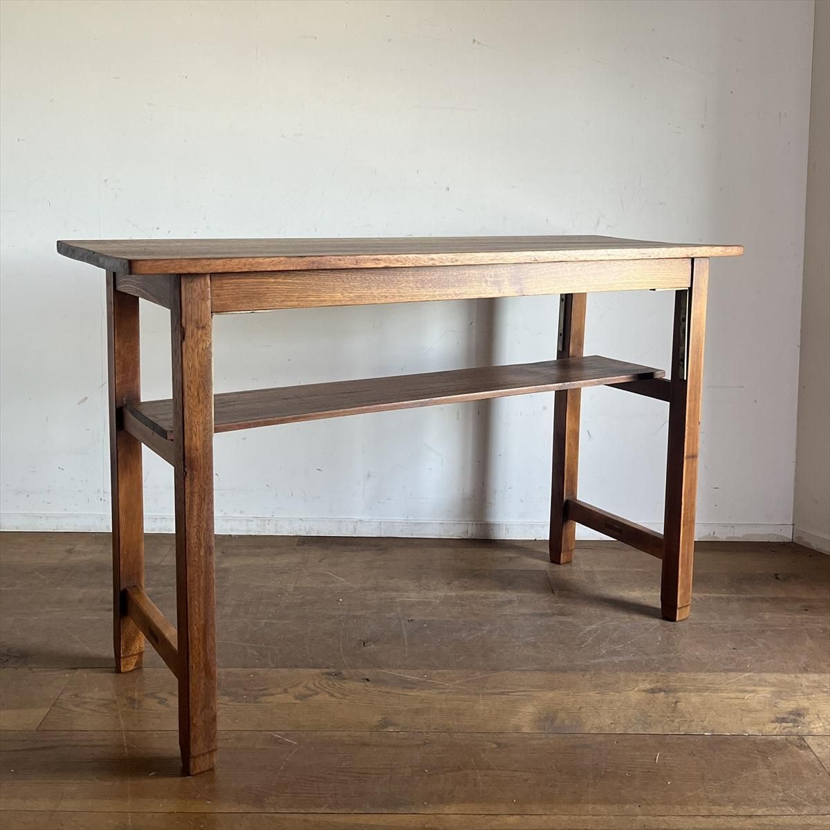 長机/テーブル/ブックシェルフ付き/04457 - 古家具・古道具