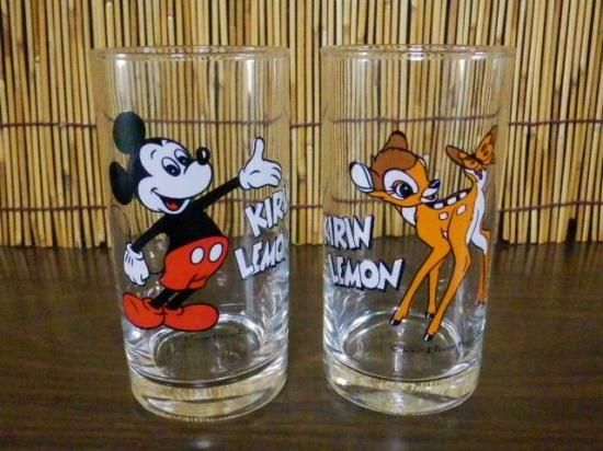 キリンレモン ディズニーグラス（ミッキーマウス・バンビ）2個セット