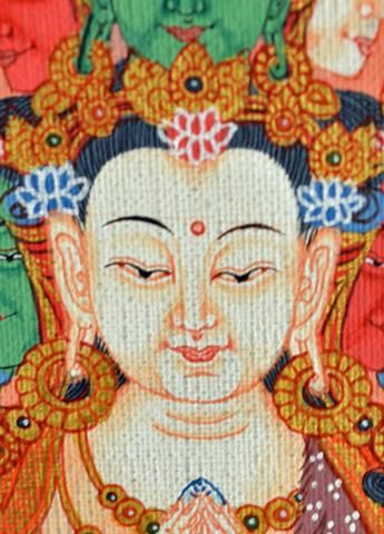 十一面千手観音（十一面千手観自在菩薩）[M]・タンカ（仏画）｜彩雲