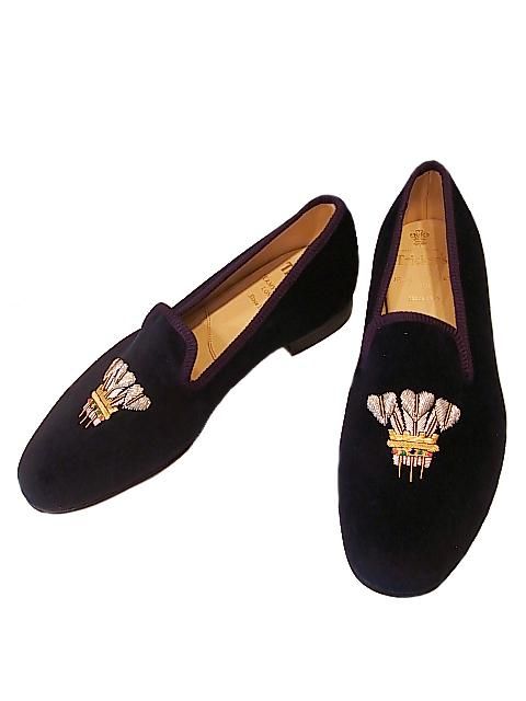Tricker's 【トリッカーズ】 ネイビーベルベット・ルームシューズ