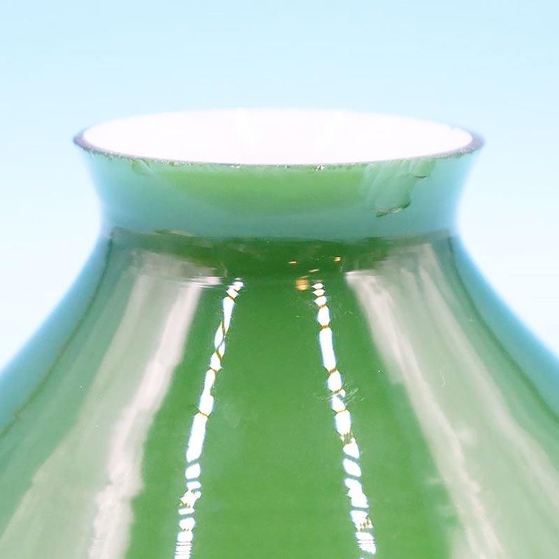 昭和レトロ 電笠 電傘 ランプシェード ガラス グリーン 緑 内乳白 照明