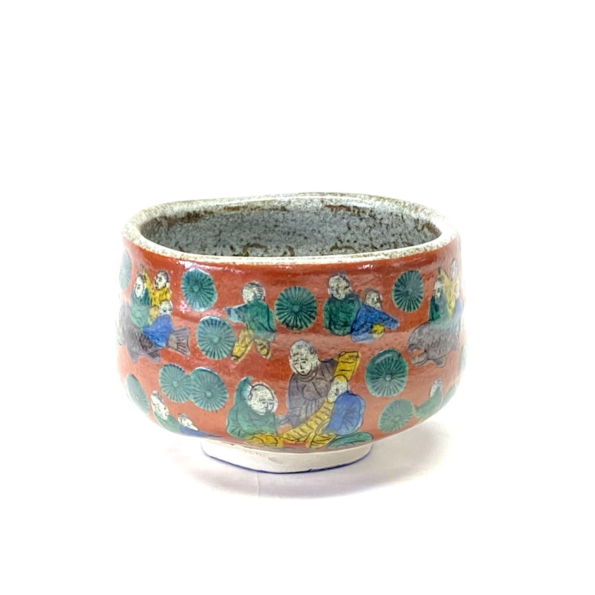 九谷焼 抹茶茶碗 木米写し 下塗り-百華園