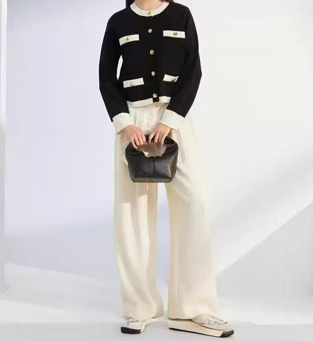 2024A/W シャネル風 ニットカーディガン モノトーン（二色展開
