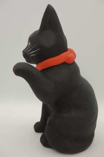 黒きつね猫【長浜人形】（大きさ約20センチ）土人形 置物 風水グッズ