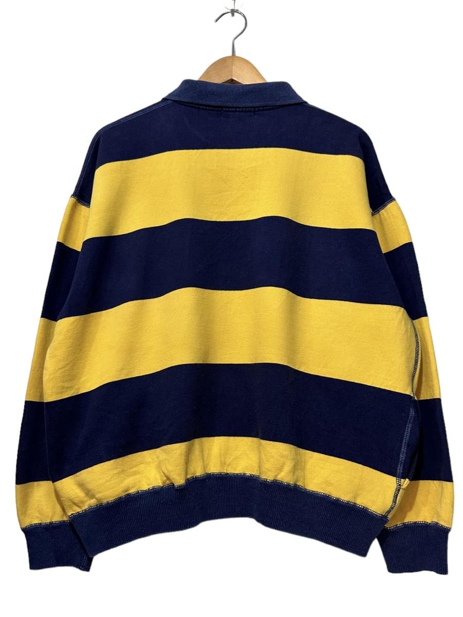 80s OLD GAP Half-Zip Stripe Sweatshirt 紺黄 XL オールドギャップ