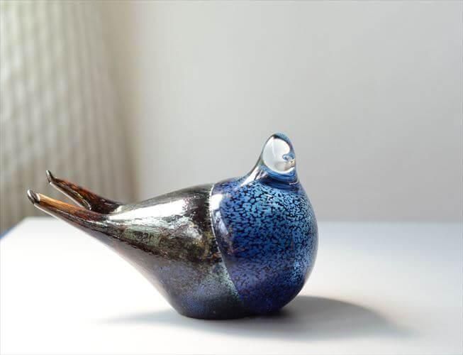 フィンランド製 ガラスの鳥 オブジェ 北欧ヴィンテージ