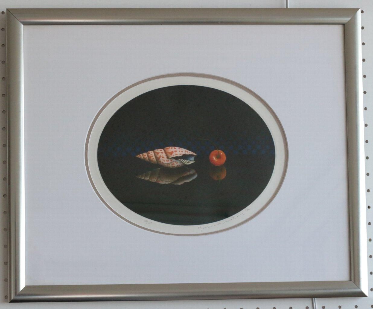 銅版画 佐藤暢男 「貝とチェリー」 商品番号734- 絵のある暮らし・絵に