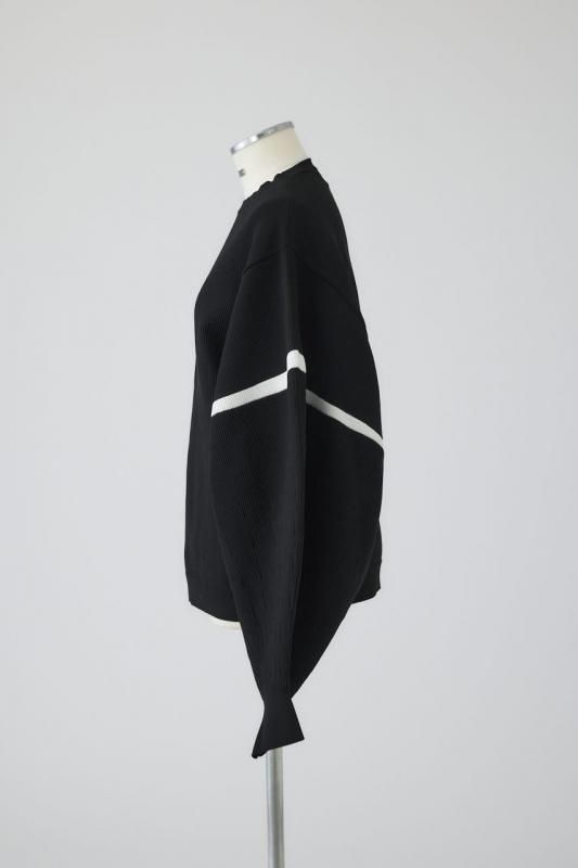 RIM.ARK] リムアーク Volume sleeve design knit tops(BLACK)