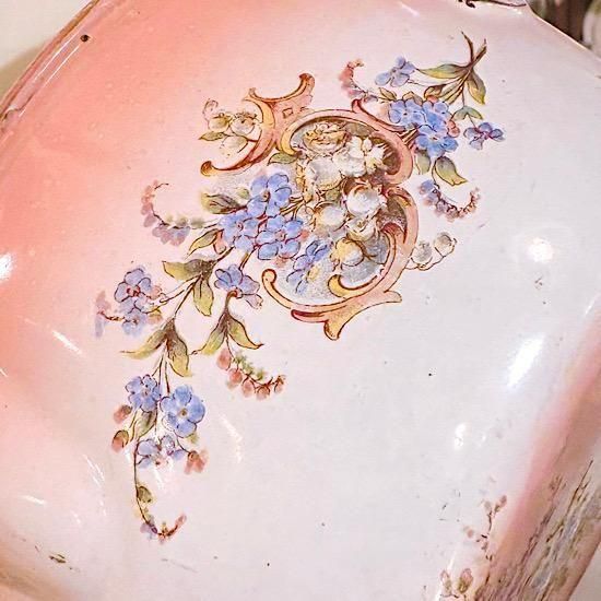 フランス1930年代 ＊ JAPY社 ＊ ホーロー片手パン ＊ ピンクぼかしに