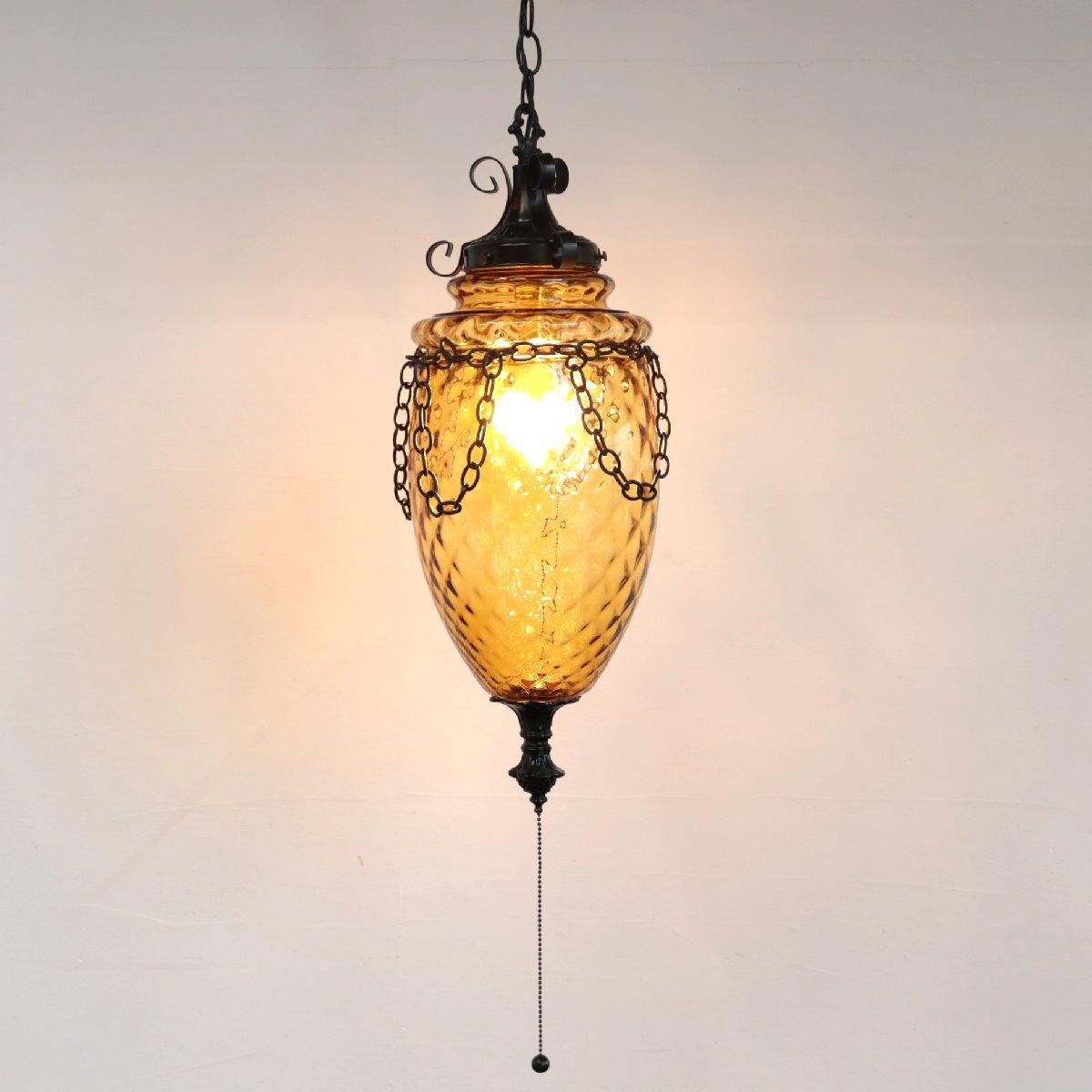 ヴィンテージ アンバー ペンダントライト アメリカ アンティーク 琥珀
