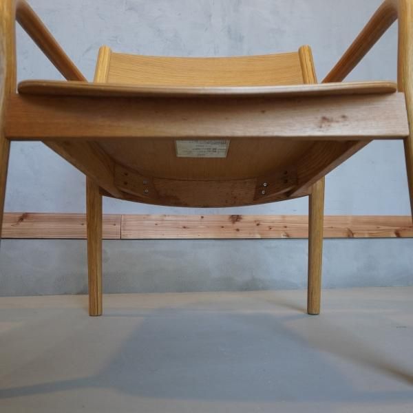 □送料込□無印良品 ラウンジチェア タモ材 木製イス 椅子 北欧 廃盤品