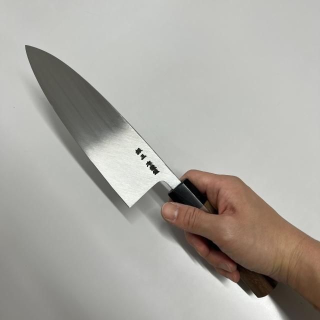 翁流 銀三 本鍛錬 出刃 刃渡り 180mm 本霞研 #2200027