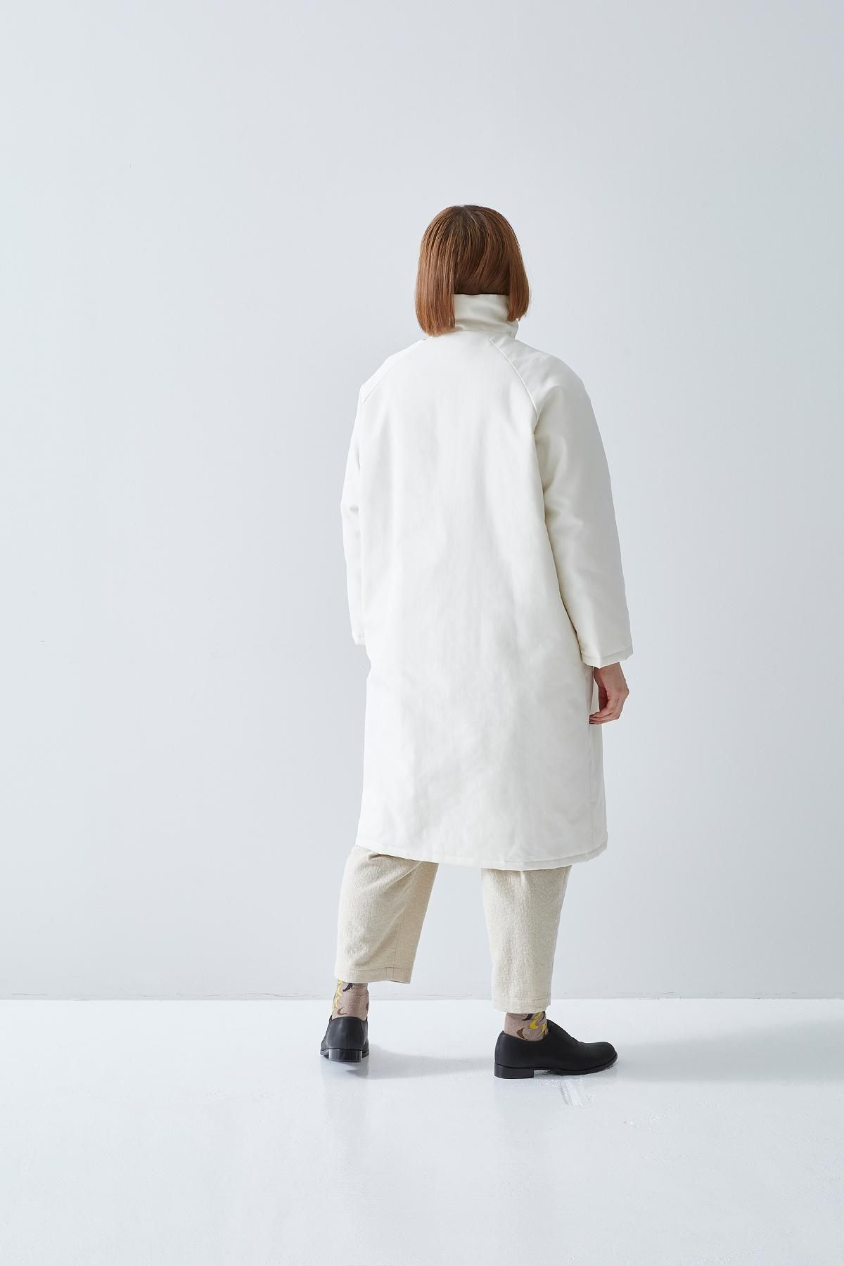 cotton nylon batting coat / white - atelier naruse｜Online store