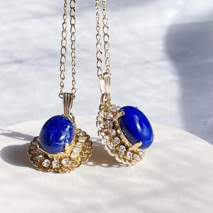 ラピスラズリ ネックレス 天然石 ネックレス 一粒 大粒 ペンダント