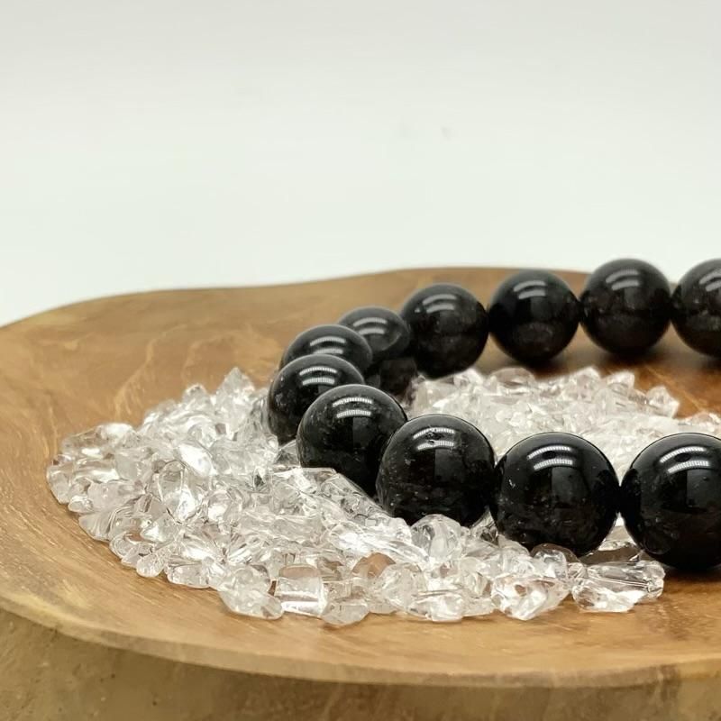 黒平産黒水晶 ブレスレット 12mm玉 】 モリオン 山梨県 黒平鉱山 黒平