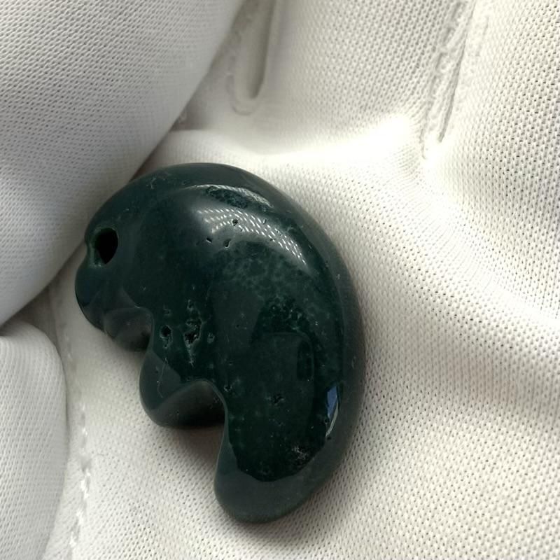 出雲石／碧玉 勾玉 中 AA 獣型 】 出雲石 国産 花仙山 青めのう 緑 櫛