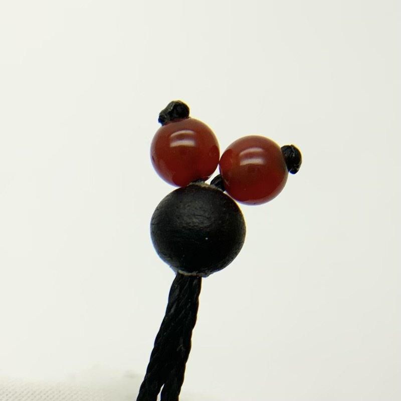 碧玉 勾玉(中) マクラメ編みペンダント 】 出雲石 国産 花仙山 青