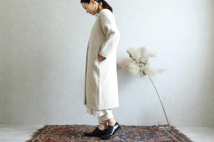 evam eva(エヴァム エヴァ)【2019aw新作】 ウールツイードローブコート