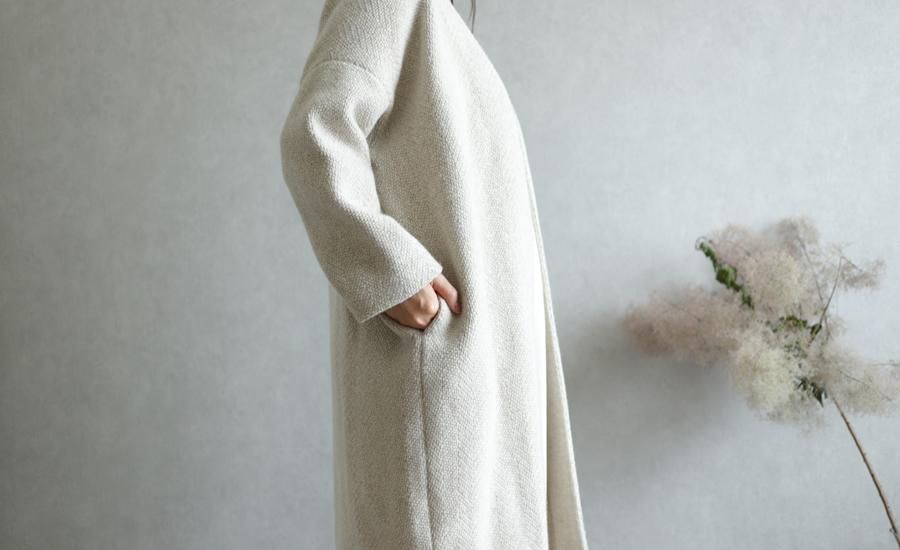 evam eva(エヴァム エヴァ)【2019aw新作】 ウールツイードローブコート