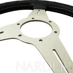 CLASSIC ブラックレザー/シルバースポーク（33φ）N111 - NARDI