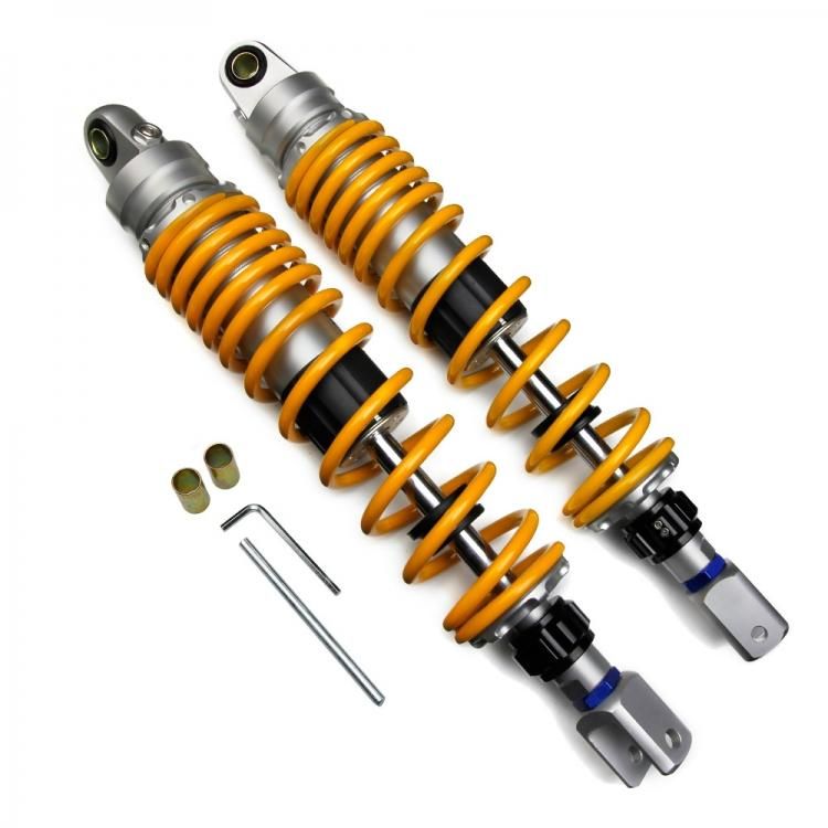 汎用品 バイク用 リアサスペンション 375mm リアショック 減衰調整付き