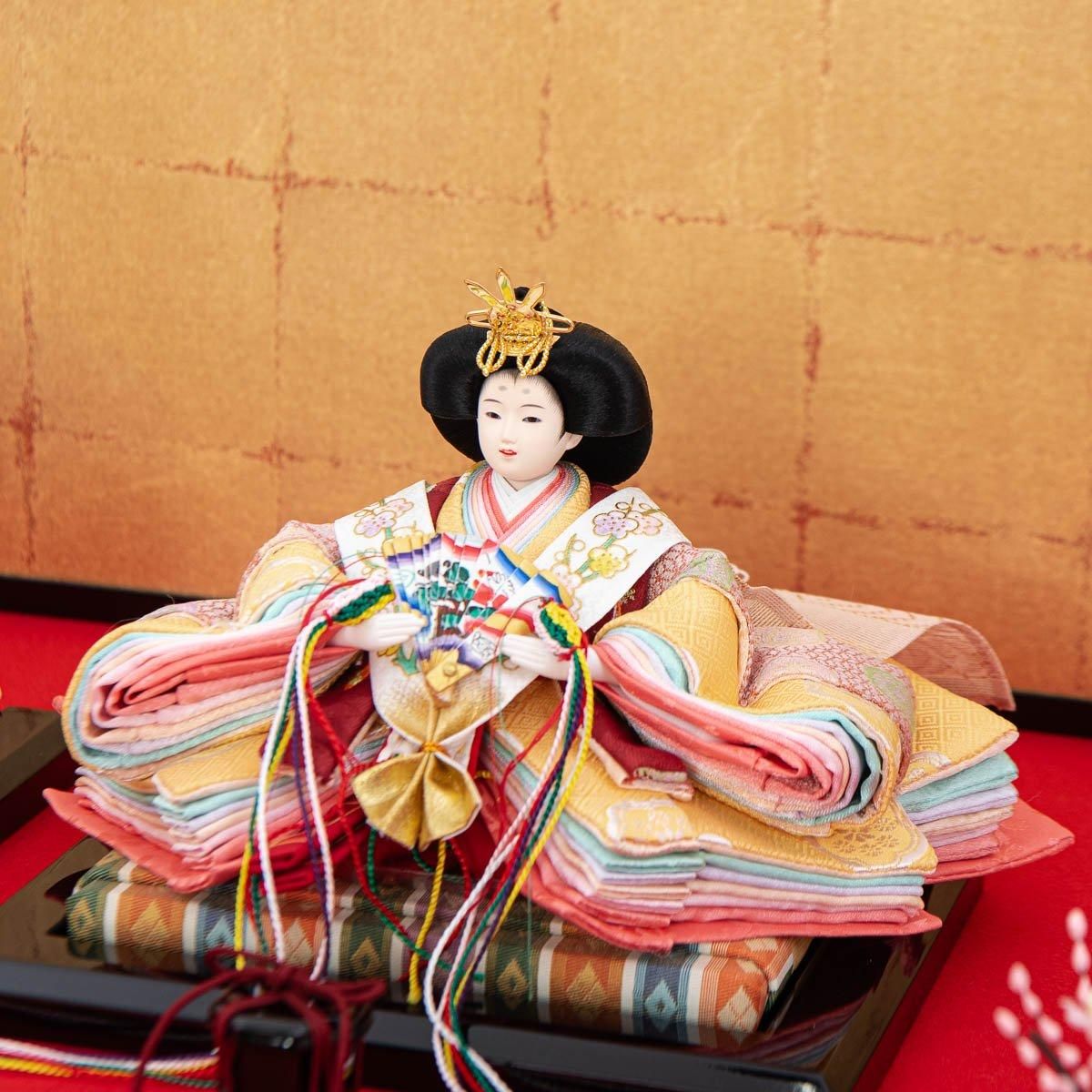 ひな人形 京十一番 親王飾り 金屏風 赤毛せん【展示特価品】 - 雛人形