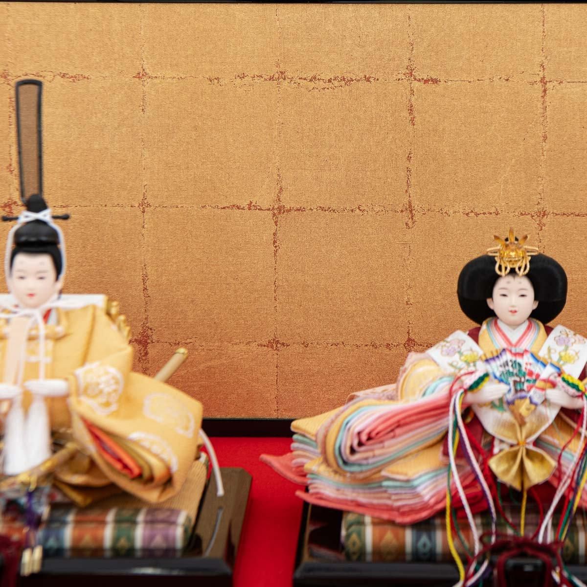 ひな人形 京十一番 親王飾り 金屏風 赤毛せん【展示特価品】 - 雛人形