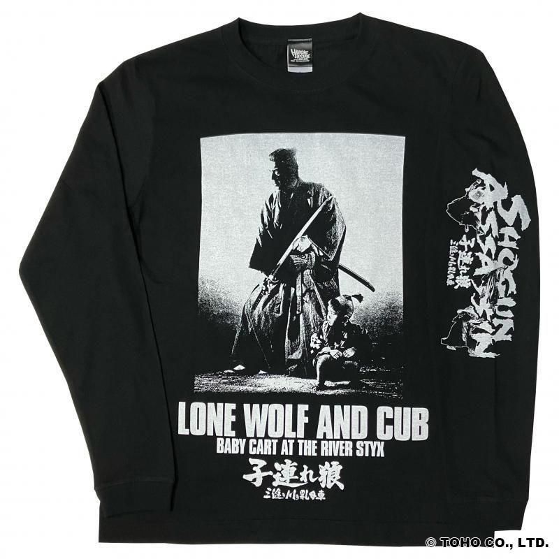 子連れ狼/三途の川の乳母車ロングスリーブTシャツ（ブラック