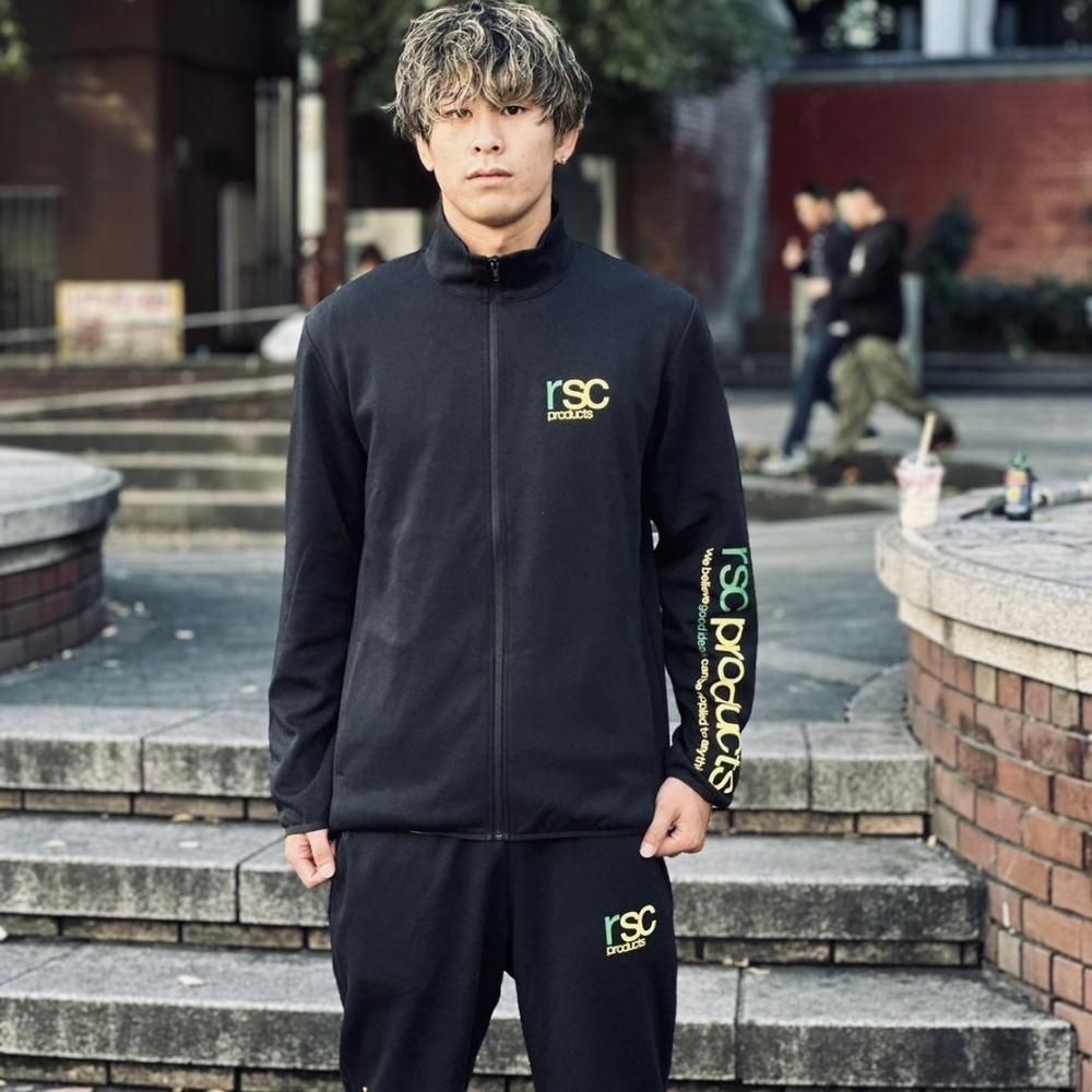 LINEロゴ ドライスウェット 上下セットアップ（グリーン×イエロー