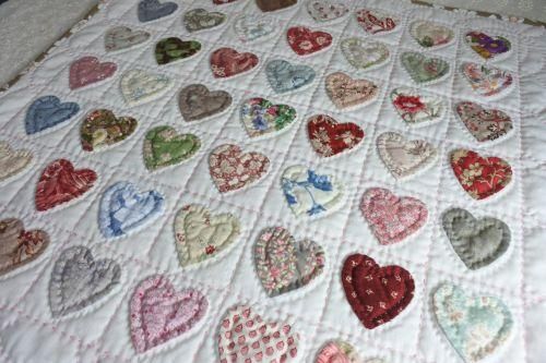 ハートのキルトキット - パッチワークキルトと生地、キット、副資材の