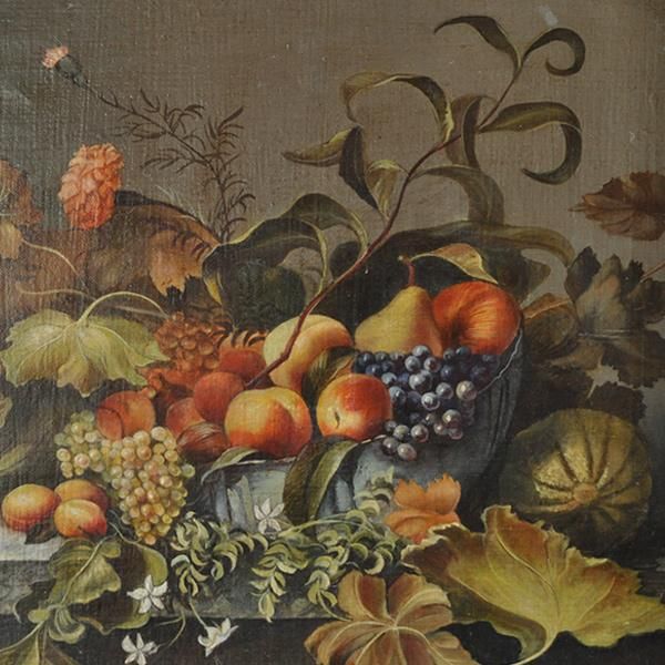 油絵 菅家令子インテリア 額付(黒) uF6-061303 静物 かぼちゃ 絵画