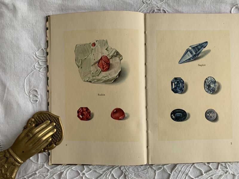 ドイツ アンティーク 鉱物図鑑