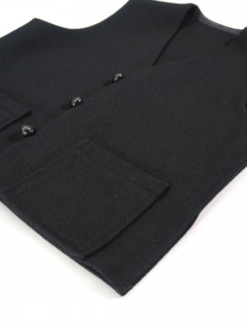 HERILL Cashmere linen mat Chimayo vest(Black)【ユニセックス