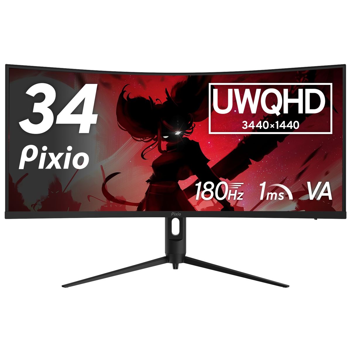 Pixio、湾曲パネル採用のウルトラワイドな34型ゲーミングモニター
