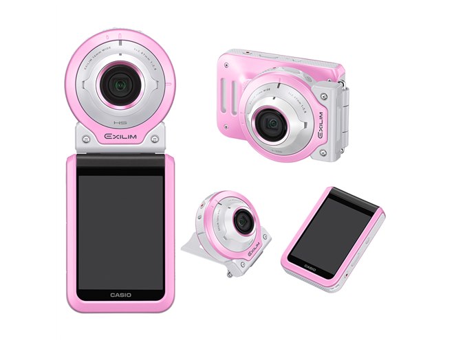 カシオ、超広角レンズ搭載の自撮り用セパレートデジカメ「EX-FR100L