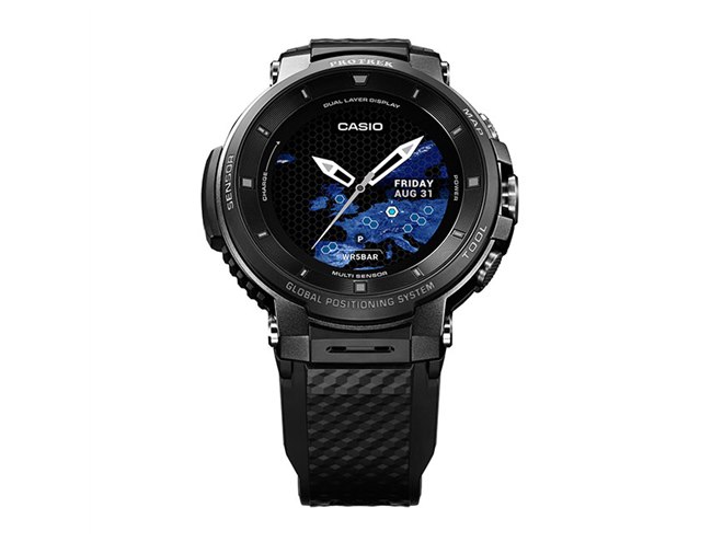 カシオ、オフライン地図やGPSを最大3日間使用できる「PRO TREK Smart