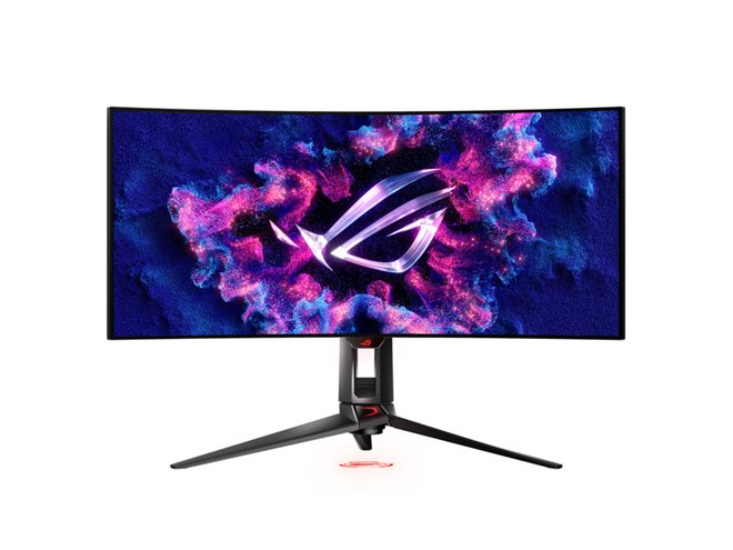 ASUS、曲率800Rの34型有機ELゲーミングモニター「ROG Swift OLED