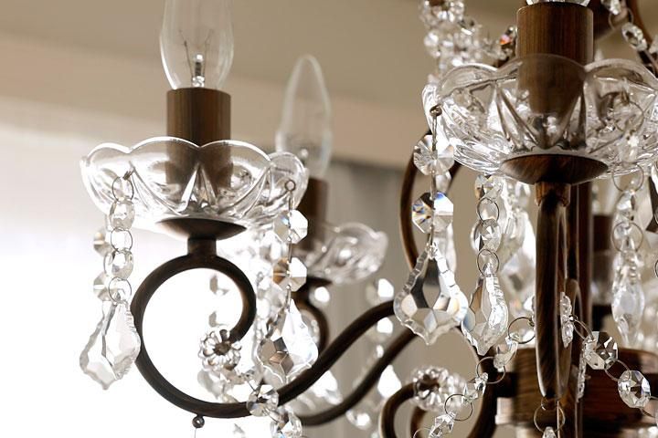 6灯シャンデリア アイアン ガラス Symphony｜デザイン照明のCROIX