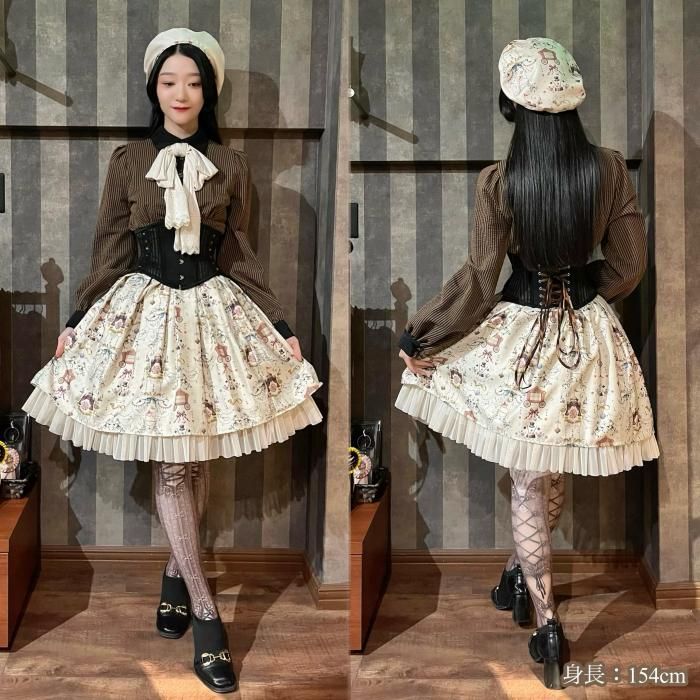 corset tights VICTORIAN -brown- - 【公式】abilletage アビエ