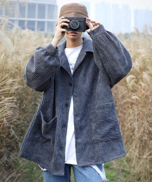 neos /ネオス】ビッグシルエット オープンカラー コーデュロイ