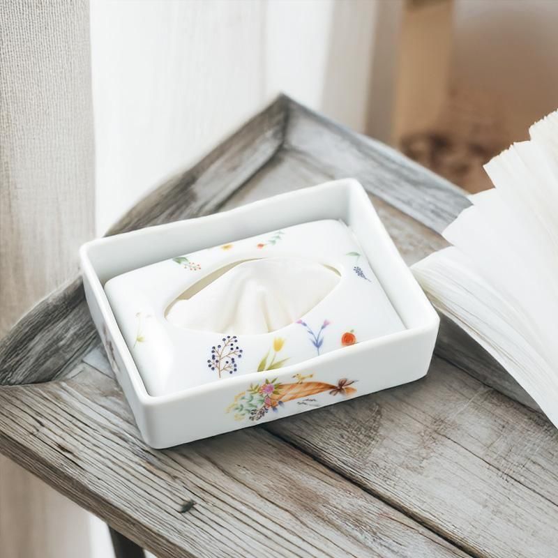 シンジカトウ 美濃焼 ポケットティッシュケース - 上質でおしゃれな花