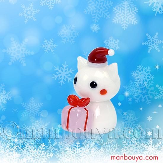 クリスマス 飾り ガラス細工 ミニチュア 雑貨 動物 プレゼントサンタ