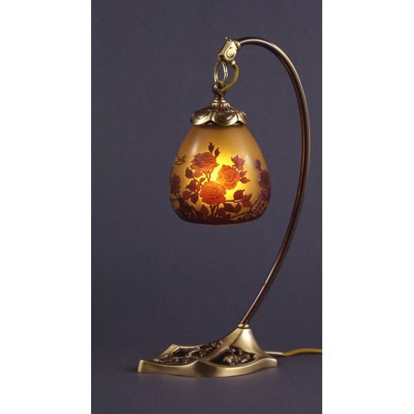 galle】-ガレ・コレクション- テーブルランプ「レッドローズ」1灯