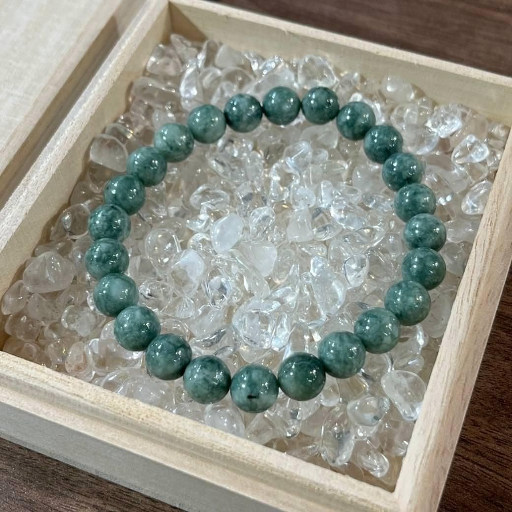 鑑別書付] 糸魚川翡翠 ブレスレット 8mm #NK074 - プレミアム天然石