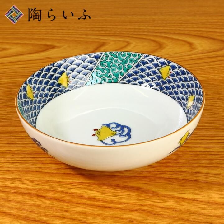 4号鉢 青海波千鳥/青郊窯