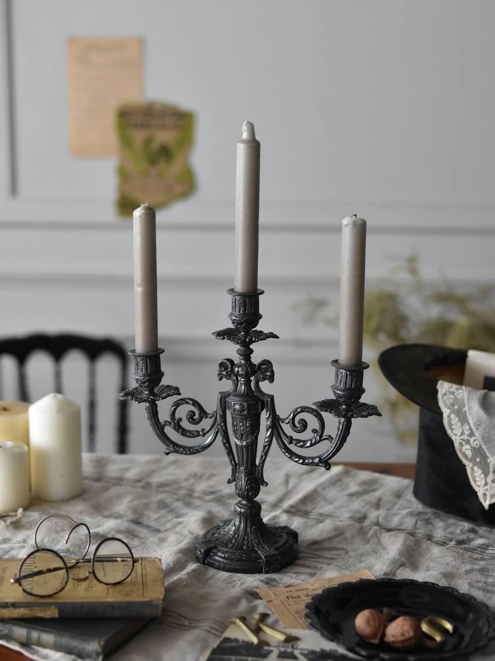3灯キャンドルスタンド.2 フランス アンティーク 燭台
